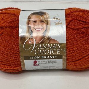 Vannas Choice Lion Brand Medium 4 Acrylic 170 YD Yarn Skein Terracotta Orange